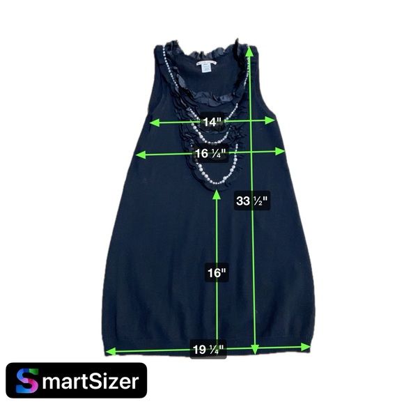 Nanette Lepore Merino Wool Black Ruffles/Beads/Rhinestones Mini Sweater Dress -S - Picture 8 of 10